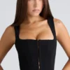 The Balconette Black Fitted Corset Top The Balconette Black Fitted Corset Top