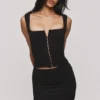 The Balconette Black Fitted Corset Top The Balconette Black Fitted Corset Top