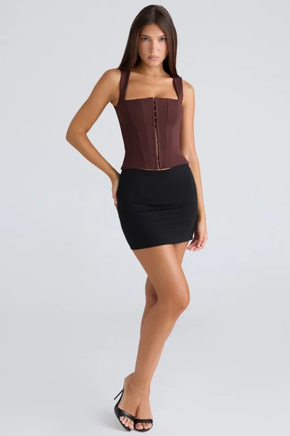 The Balconette Chocolat Fitted Corset Top The Balconette Chocolat Fitted Corset Top