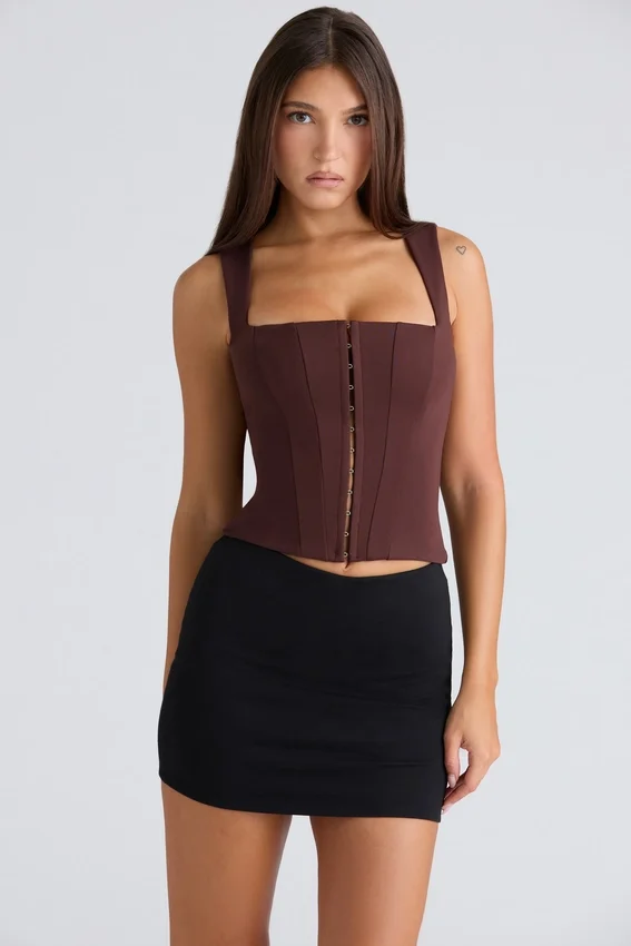 The Balconette Chocolat Fitted Corset Top The Balconette Chocolat Fitted Corset Top