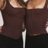 The Balconette Chocolat Fitted Corset Top The Balconette Chocolat Fitted Corset Top