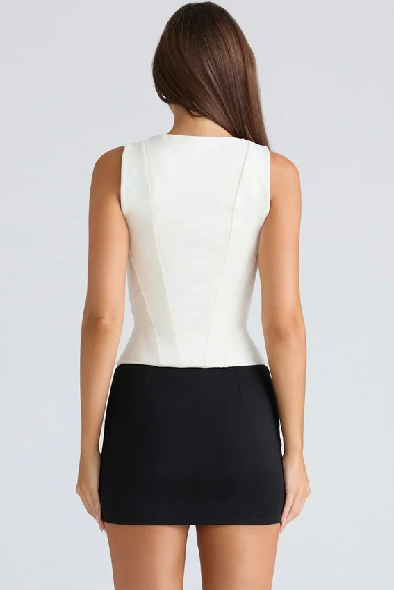 The Balconette Ivory Fitted Corset Top The Balconette Ivory Fitted Corset Top