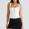 The Balconette Ivory Fitted Corset Top The Balconette Ivory Fitted Corset Top