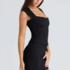 The Cap Sleeve Black Corset Top The Cap Sleeve Black Corset Top