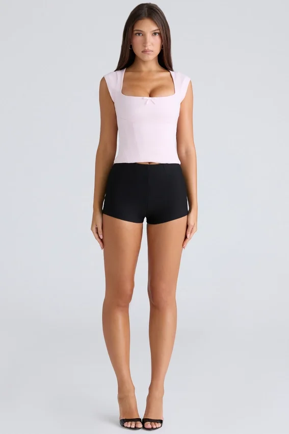 The Cap Sleeve Pink Corset Top The Cap Sleeve Pink Corset Top
