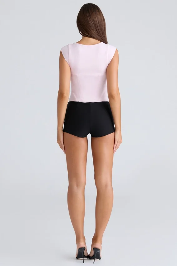 The Cap Sleeve Pink Corset Top The Cap Sleeve Pink Corset Top