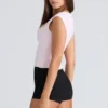 The Cap Sleeve Pink Corset Top The Cap Sleeve Pink Corset Top