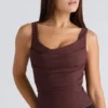 The Drape Neck Chocolate Corset Top The Drape Neck Chocolate Corset Top
