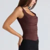 The Drape Neck Chocolate Corset Top The Drape Neck Chocolate Corset Top