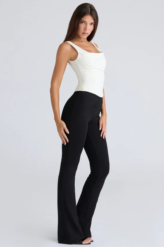 The Drape Neck Ivory Corset Top The Drape Neck Ivory Corset Top