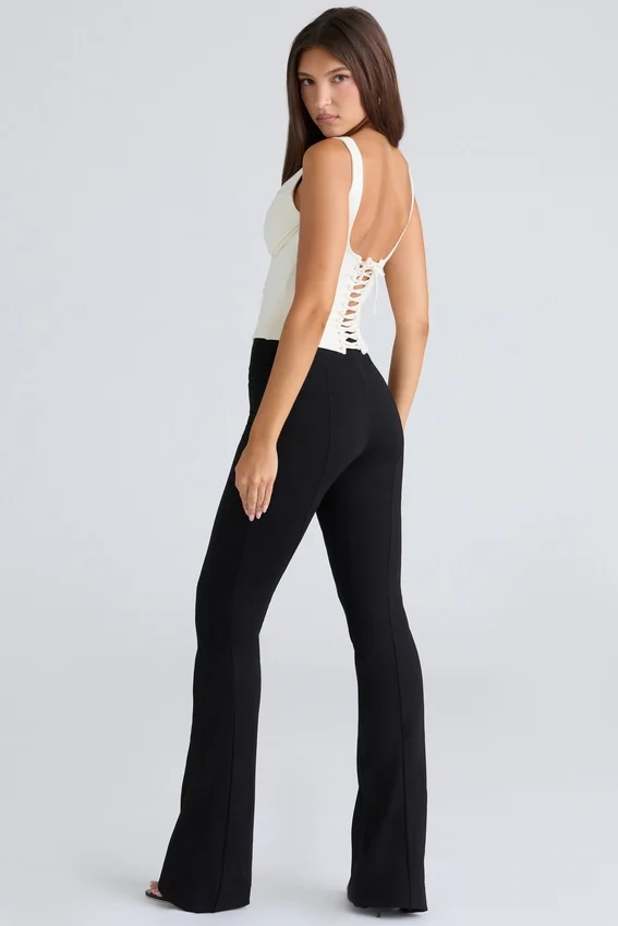 The Drape Neck Ivory Corset Top The Drape Neck Ivory Corset Top