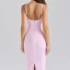The Hourglass Baby Pink Midi Bandage Dress The Hourglass Baby Pink Midi Bandage Dress