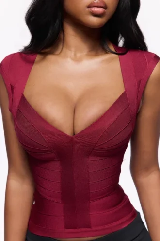The Icon Wine Bandage Top
