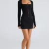 The Long Sleeve Balconette Black Corset Top The Long Sleeve Balconette Black Corset Top