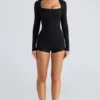 The Long Sleeve Black Corset Top The Long Sleeve Black Corset Top