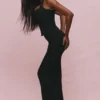 The Maxi Black Panelled Bodycon Skirt