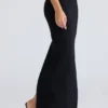 The Maxi Black Panelled Bodycon Skirt