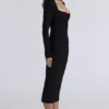 The Naomi Black Long Sleeve Bandage Midi Dress The Naomi Black Long Sleeve Bandage Midi Dress