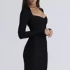 The Naomi Black Long Sleeve Bandage Mini Dress The Naomi Black Long Sleeve Bandage Mini Dress