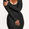 The Naomi Black Long Sleeve Bandage Mini Dress The Naomi Black Long Sleeve Bandage Mini Dress