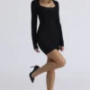 The OG Black Long Sleeve Bandage Mini Dress The OG Black Long Sleeve Bandage Mini Dress