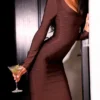 The OG Chocolat Long Sleeve Bandage Maxi Dress The OG Chocolat Long Sleeve Bandage Maxi Dress