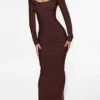 The OG Chocolat Long Sleeve Bandage Maxi Dress The OG Chocolat Long Sleeve Bandage Maxi Dress