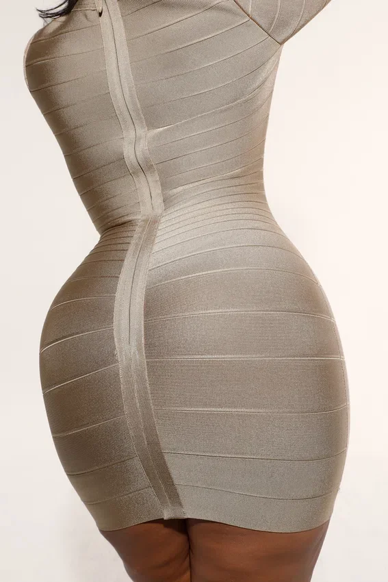 The OG Latte Long Sleeve Bandage Mini Dress The OG Latte Long Sleeve Bandage Mini Dress