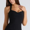 The Peekaboo Black Halter Neck Corset Top
