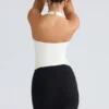 The Peekaboo Ivory Halter Neck Corset Top