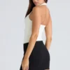 The Peekaboo Ivory Halter Neck Corset Top