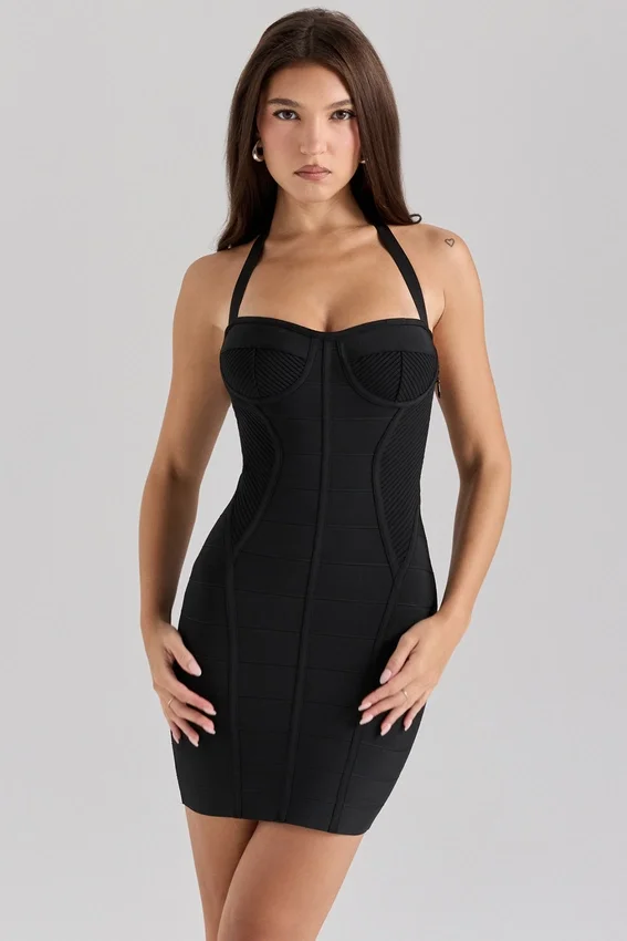 The Sculpt Black Bandage Mini Dress The Sculpt Black Bandage Mini Dress