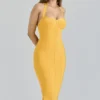 The Sculpt Orange Sherbet Midi Bandage Dress The Sculpt Orange Sherbet Midi Bandage Dress