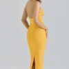 The Sculpt Orange Sherbet Midi Bandage Dress The Sculpt Orange Sherbet Midi Bandage Dress