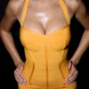 The Sculpt Orange Sherbet Midi Bandage Dress The Sculpt Orange Sherbet Midi Bandage Dress