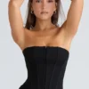 The Strapless Black Stretch Corset Top The Strapless Black Stretch Corset Top