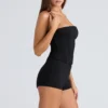 The Strapless Black Stretch Corset Top The Strapless Black Stretch Corset Top