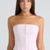 The Strapless Pink Stretch Corset Top The Strapless Pink Stretch Corset Top