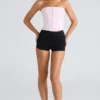 The Strapless Pink Stretch Corset Top The Strapless Pink Stretch Corset Top