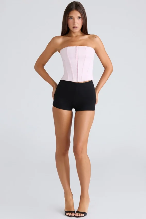 The Strapless Pink Stretch Corset Top The Strapless Pink Stretch Corset Top