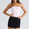 The Strapless Pink Stretch Corset Top The Strapless Pink Stretch Corset Top