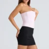 The Strapless Pink Stretch Corset Top The Strapless Pink Stretch Corset Top