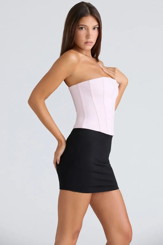 The Strapless Pink Stretch Corset Top The Strapless Pink Stretch Corset Top