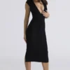 The Super Plunge Black Bandage Midi Dress The Super Plunge Black Bandage Midi Dress