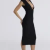 The Super Plunge Black Bandage Midi Dress The Super Plunge Black Bandage Midi Dress