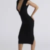 The Super Plunge Black Bandage Midi Dress The Super Plunge Black Bandage Midi Dress