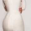 The Super Plunge Vanilla Long Sleeve Bandage Mini Dress The Super Plunge Vanilla Long Sleeve Bandage Mini Dress
