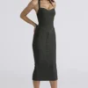 The Supermodel Emerald Halter Neck Bandage Midi Dress The Supermodel Emerald Halter Neck Bandage Midi Dress
