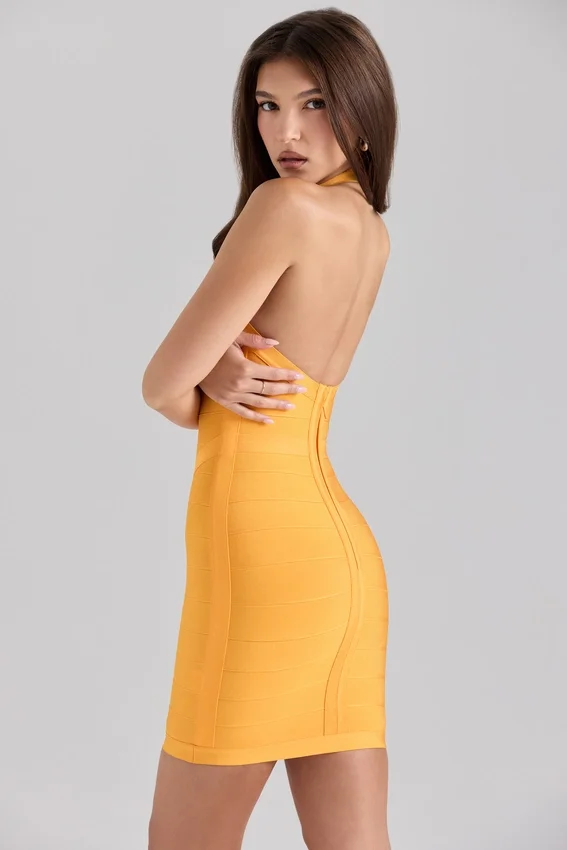 The Supermodel Orange Sherbet Mini Bandage Dress The Supermodel Orange Sherbet Mini Bandage Dress