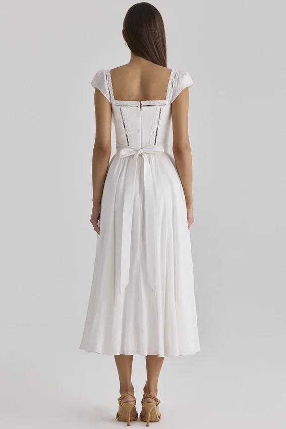 Thea White Voile + Broderie Anglais Maxi Dress Thea White Voile + Broderie Anglais Maxi Dress
